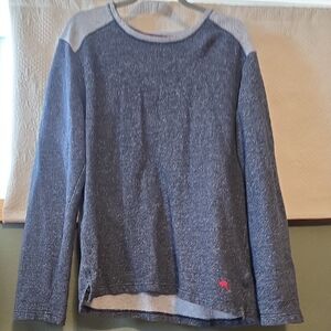 Tommy Bahama Navy and Light Gray Knit Top